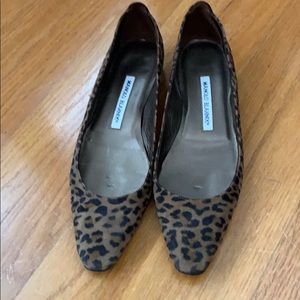 Manila Blahnik leopard flats